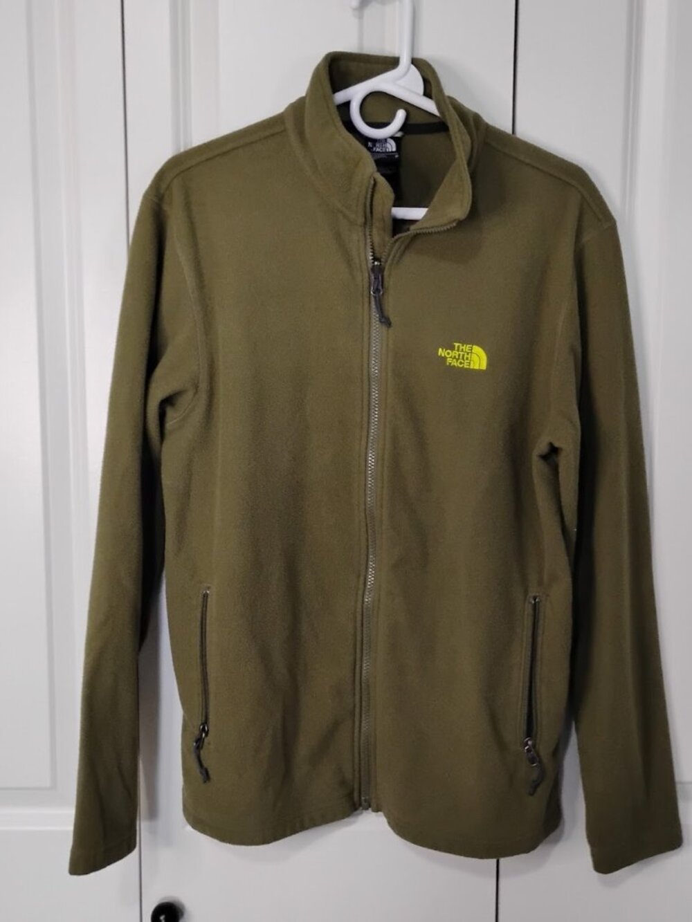 The North Face Men's Olive Green Long Sleeve Fleece Full-Zip Basic Jacket Size M